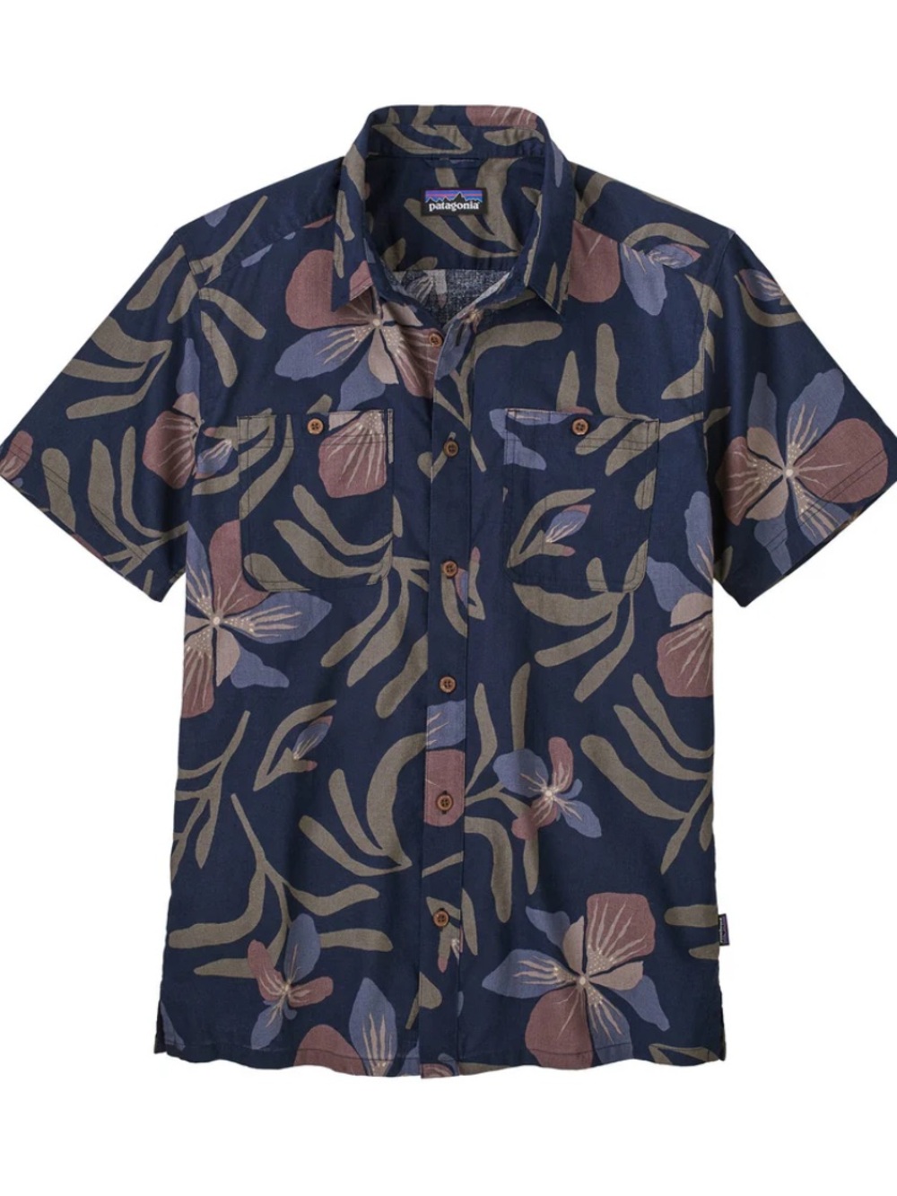 Patagonia Men's Back Step Shirt Style #53139 Wild Iris Big: New Navy S